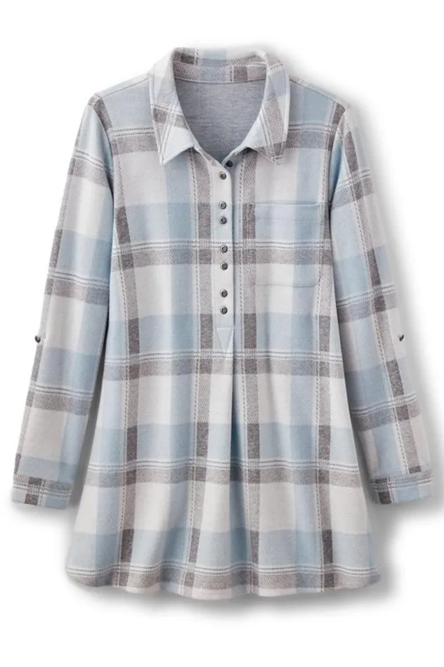 Women Mad About Plaid Top Charcoal Plaid Soft Surroundings Tops Women Mad About Plaid Top Charcoal Plaid Soft Surroundings Tops