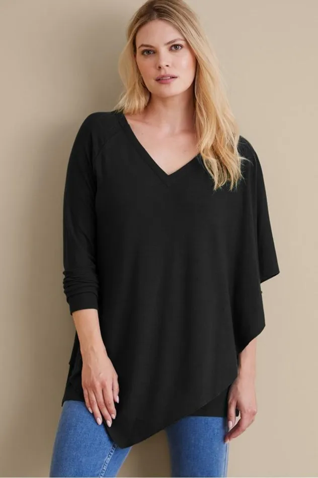 Women Madeline Tunic Black Soft Surroundings Tops