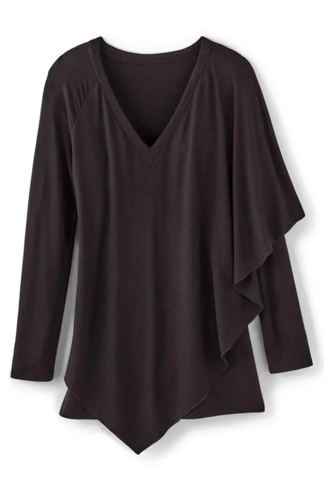 Women Madeline Tunic Black Soft Surroundings Tops Women Madeline Tunic Black Soft Surroundings Tops