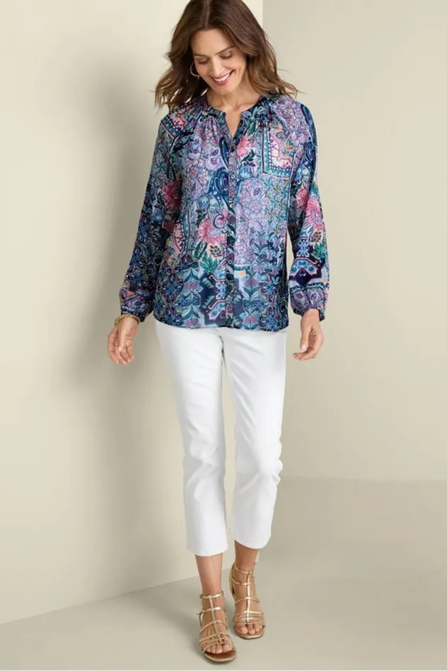 Women Maisie Long Sleeve Top Safi Tapestry Soft Surroundings Tops Women Maisie Long Sleeve Top Safi Tapestry Soft Surroundings Tops
