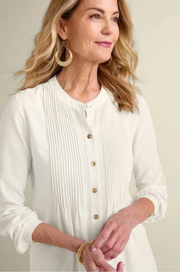 Women Makara Button Tunic Ivory Pearl Soft Surroundings Tops Women Makara Button Tunic Ivory Pearl Soft Surroundings Tops