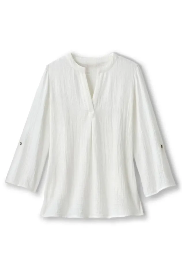 Women Marley Gauze Tunic Sunkist Coral Soft Surroundings Tops Women Marley Gauze Tunic Sunkist Coral Soft Surroundings Tops