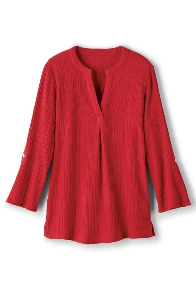 Women Marley Gauze Tunic Sunkist Coral Soft Surroundings Tops Women Marley Gauze Tunic Sunkist Coral Soft Surroundings Tops