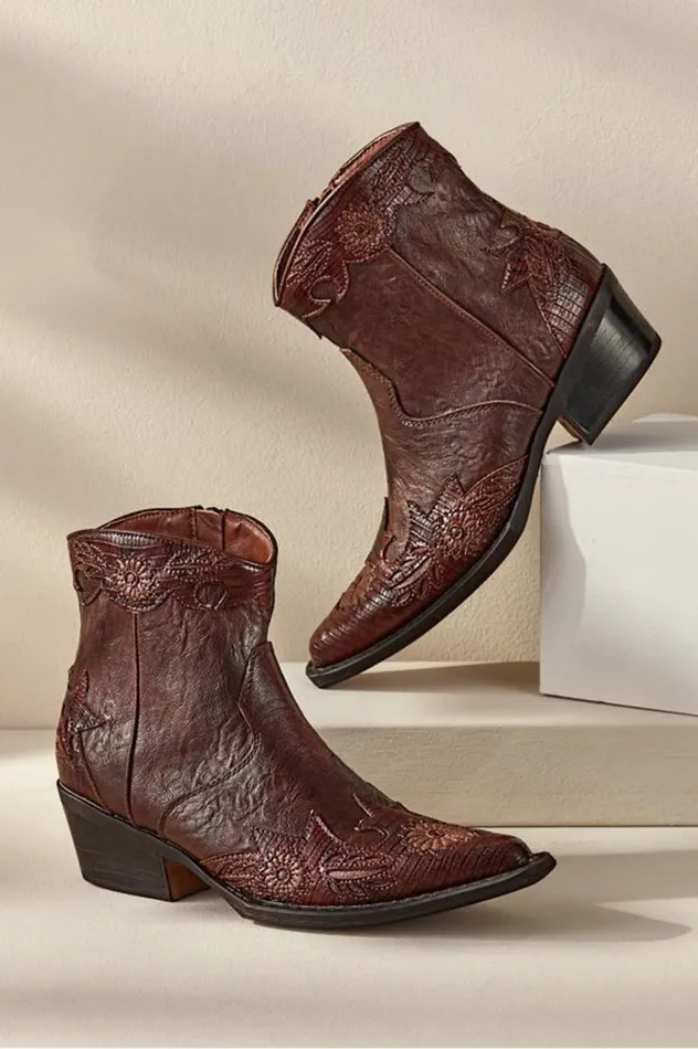 Women Matisse Savanna Embossed Bootie Brown Soft Surroundings Shoes