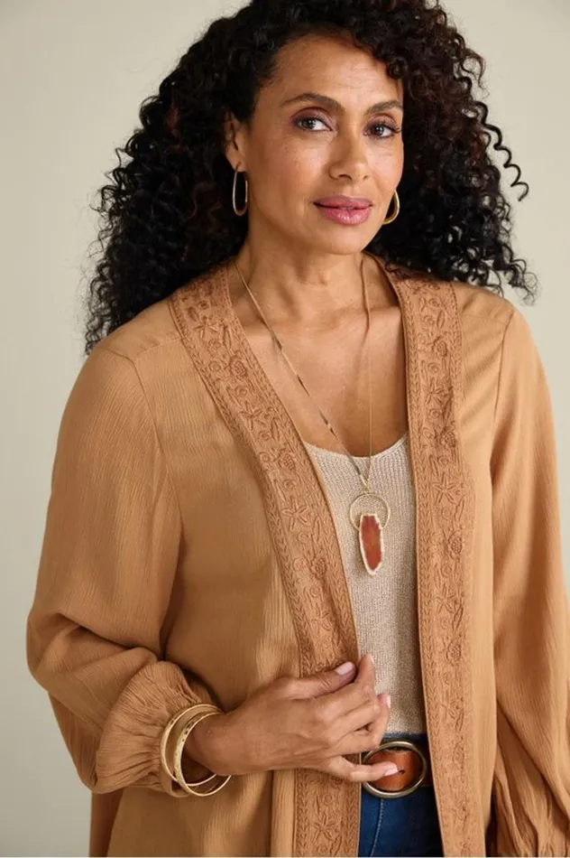 Women Megara Gauze Topper Brown Sugar Soft Surroundings Toppers Women Megara Gauze Topper Brown Sugar Soft Surroundings Toppers