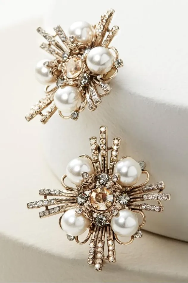 Women Melisa Crystal Earrings Metallic Champagne Soft Surroundings Jewelry