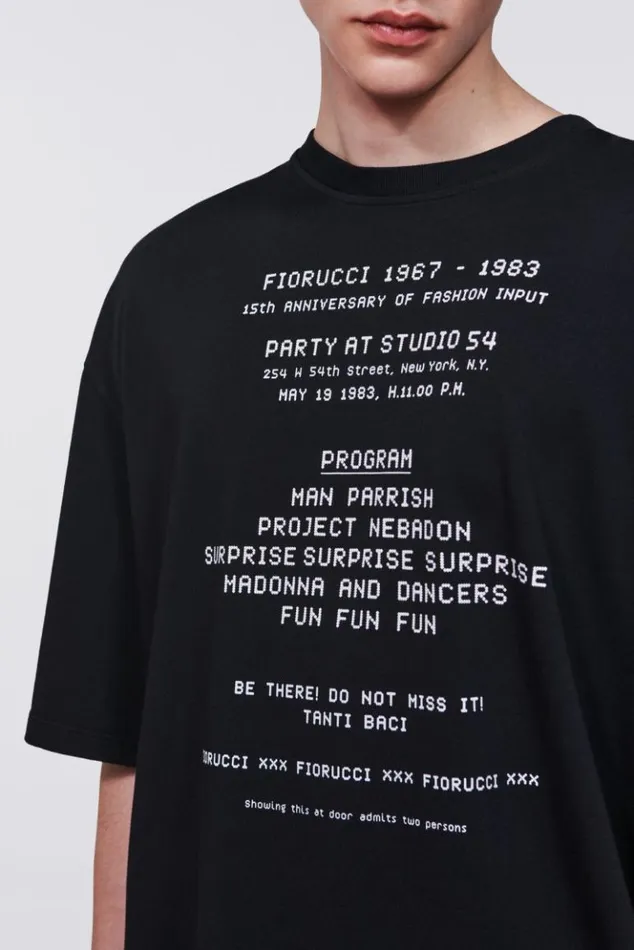 WomenMen Fiorucci Invitation Graphic TShirt Black Black WomenMen Fiorucci Invitation Graphic TShirt Black Black