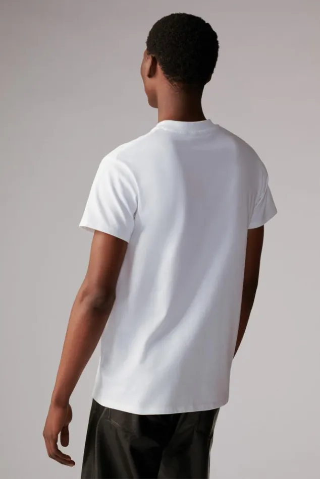 WomenMen Fiorucci Unisex Logo Stripe Graphic TShirt White White WomenMen Fiorucci Unisex Logo Stripe Graphic TShirt White White