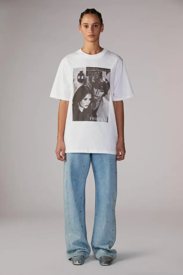 WomenMen Fiorucci Unisex Massimo TShirt White White WomenMen Fiorucci Unisex Massimo TShirt White White