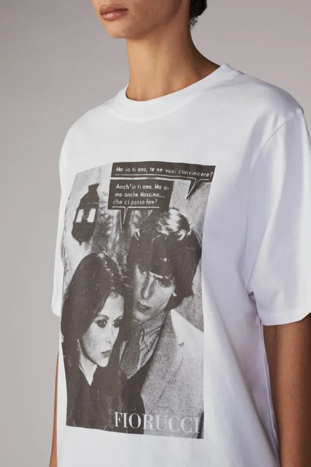WomenMen Fiorucci Unisex Massimo TShirt White White WomenMen Fiorucci Unisex Massimo TShirt White White
