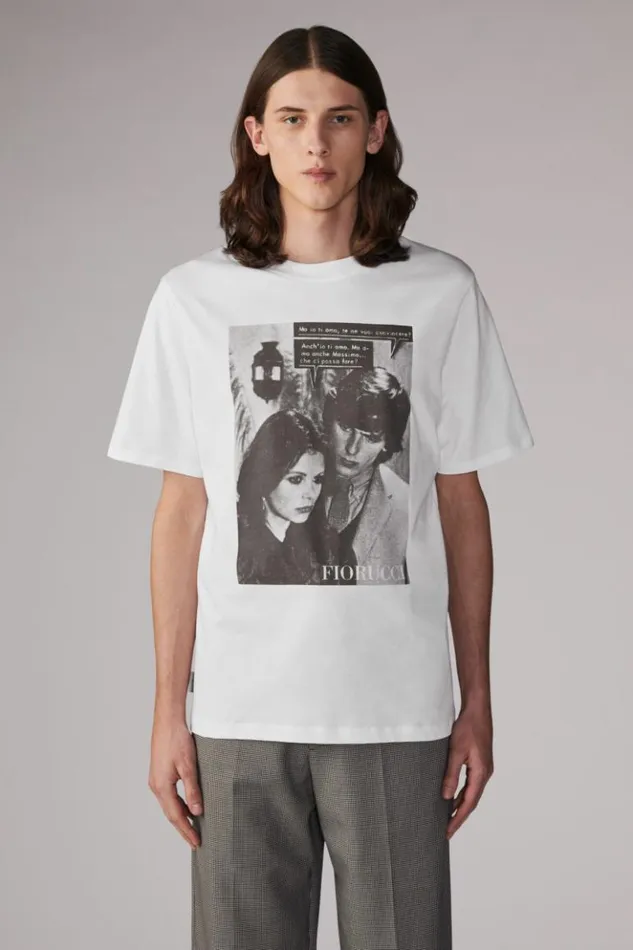 WomenMen Fiorucci Unisex Massimo TShirt White White WomenMen Fiorucci Unisex Massimo TShirt White White
