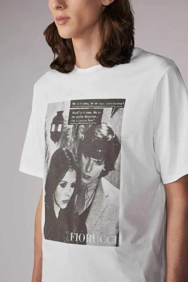 WomenMen Fiorucci Unisex Massimo TShirt White White WomenMen Fiorucci Unisex Massimo TShirt White White