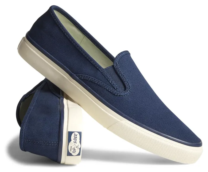 WomenMen Unisex Cloud Slip On Deck Sneaker Navy Sperry Sneakers
