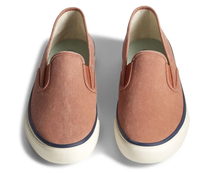 WomenMen Unisex Cloud Slip On Deck Sneaker Washed Red Sperry Sneakers