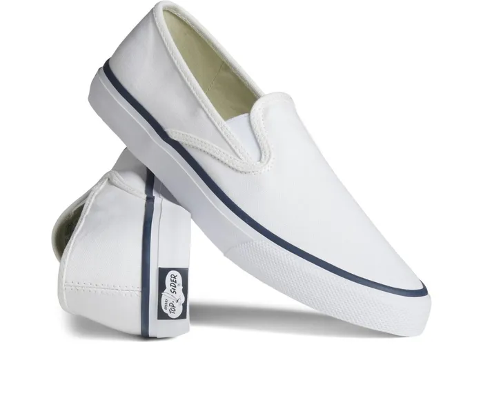 WomenMen Unisex Cloud Slip On Deck Sneaker White Sperry Sneakers