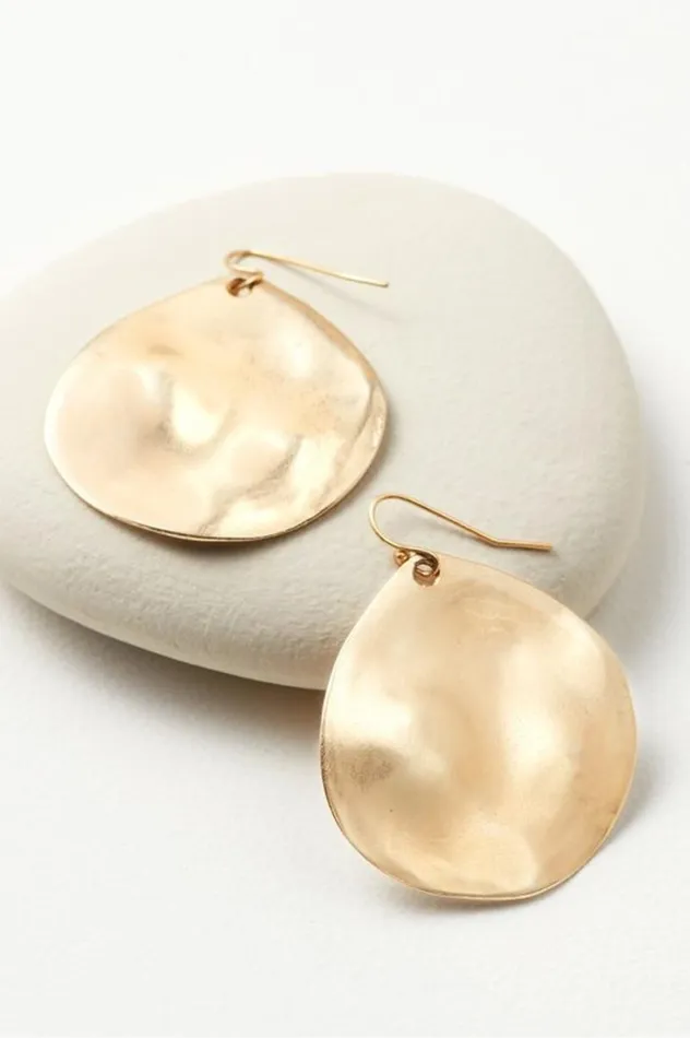 Women Meza Hammered Disc Earrings Gold Soft Surroundings Jewelry