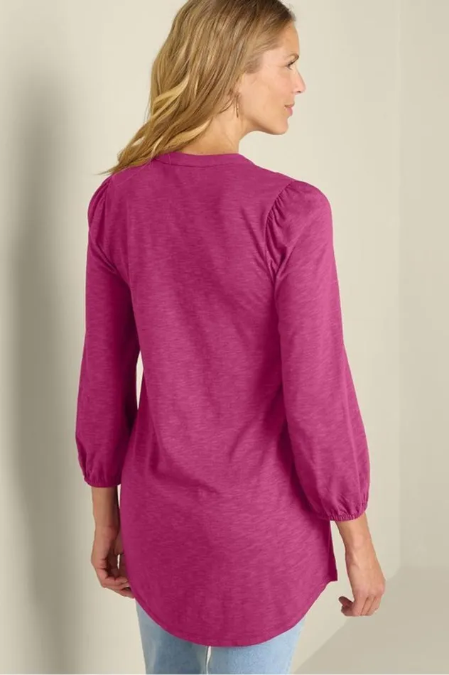 Women Mikaela Embroidered 34 Sleeve Tunic Raspberry Radiance Soft Surroundings Tops Women Mikaela Embroidered 34 Sleeve Tunic Raspberry Radiance Soft Surroundings Tops