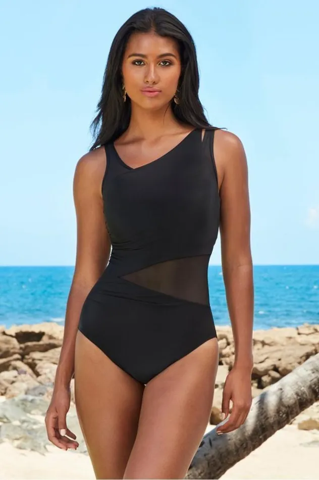 Women Miraclesuit Network Azura 1Piece Black Soft Surroundings Swimwear Women Miraclesuit Network Azura 1Piece Black Soft Surroundings Swimwear