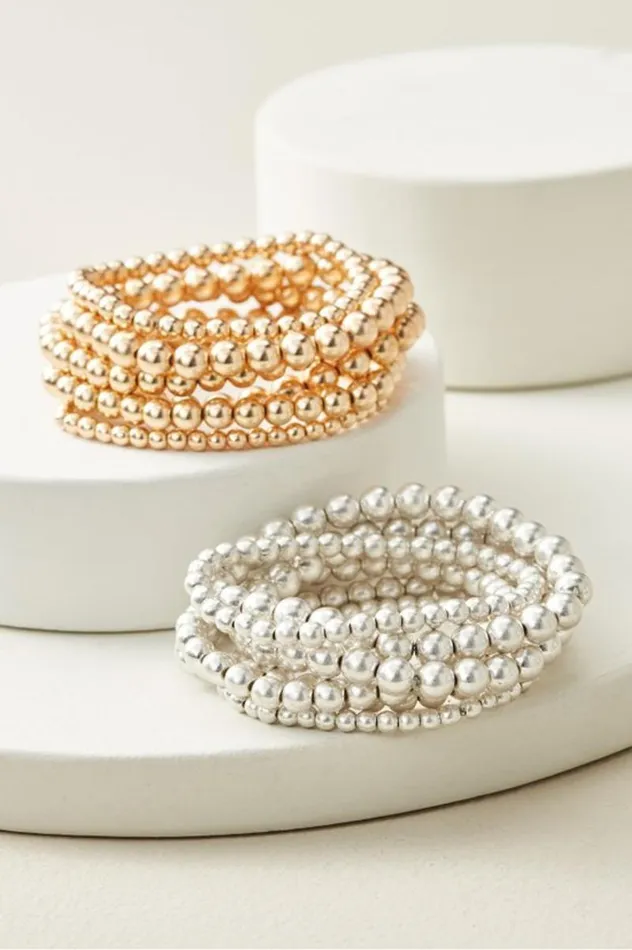 Women Miranda Beaded Bracelet Set Gold Soft Surroundings Jewelry Women Miranda Beaded Bracelet Set Gold Soft Surroundings Jewelry
