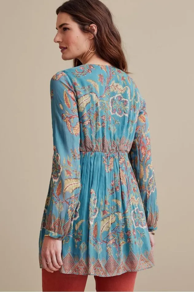 Women Mirapani Tunic Ayaletta Blue Soft Surroundings Tops Women Mirapani Tunic Ayaletta Blue Soft Surroundings Tops