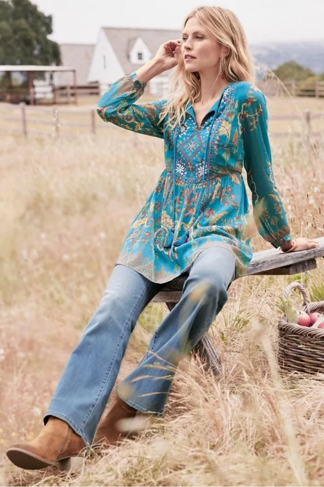 Women Mirapani Tunic Ayaletta Blue Soft Surroundings Tops Women Mirapani Tunic Ayaletta Blue Soft Surroundings Tops