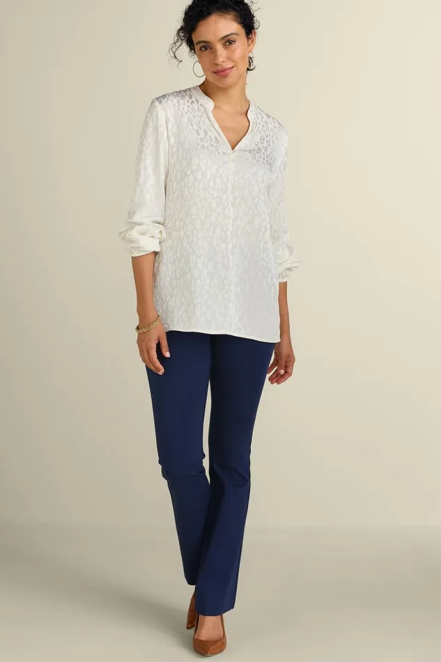Women Mirasol Jacquard Tunic Ivory Pearl Soft Surroundings Tops Women Mirasol Jacquard Tunic Ivory Pearl Soft Surroundings Tops