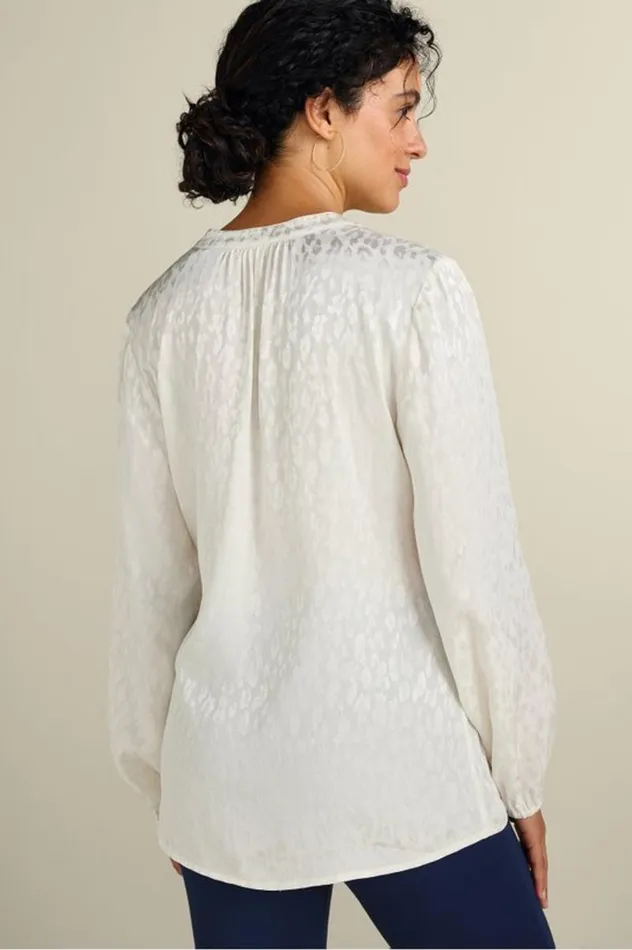 Women Mirasol Jacquard Tunic Ivory Pearl Soft Surroundings Tops Women Mirasol Jacquard Tunic Ivory Pearl Soft Surroundings Tops