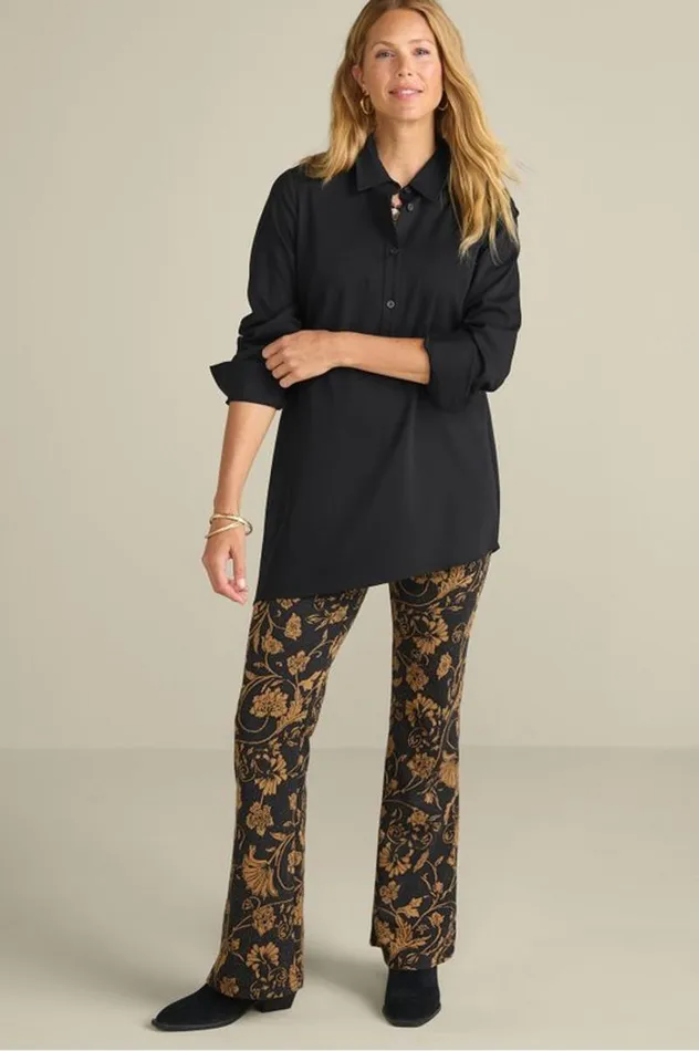 Women Mischa Jacquard Pants Floral Scarf Jacquard Soft Surroundings Pants