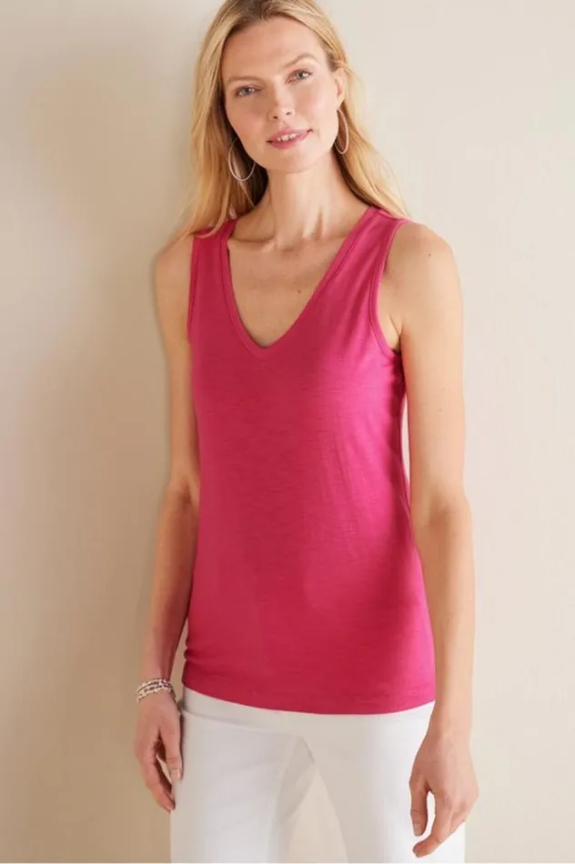Women Mistral Supima Slub Tank Pink Peacock Soft Surroundings Tops Women Mistral Supima Slub Tank Pink Peacock Soft Surroundings Tops