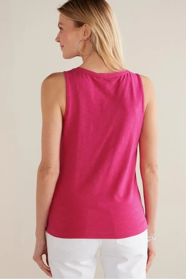 Women Mistral Supima Slub Tank Pink Peacock Soft Surroundings Tops Women Mistral Supima Slub Tank Pink Peacock Soft Surroundings Tops