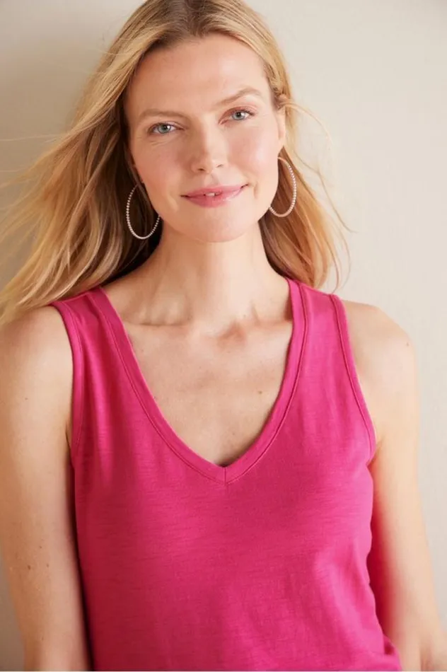 Women Mistral Supima Slub Tank Pink Peacock Soft Surroundings Tops Women Mistral Supima Slub Tank Pink Peacock Soft Surroundings Tops