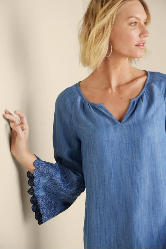 Women Misty Tencel Shirt Medium Wash Soft Surroundings Tops Women Misty Tencel Shirt Medium Wash Soft Surroundings Tops