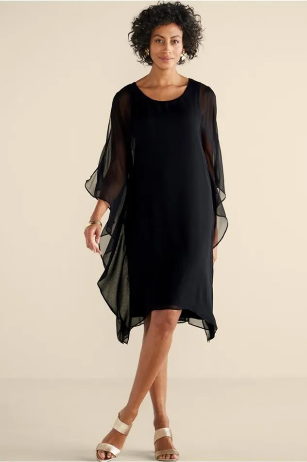Women Morlaix Silk Dress Black Soft Surroundings Dresses Women Morlaix Silk Dress Black Soft Surroundings Dresses