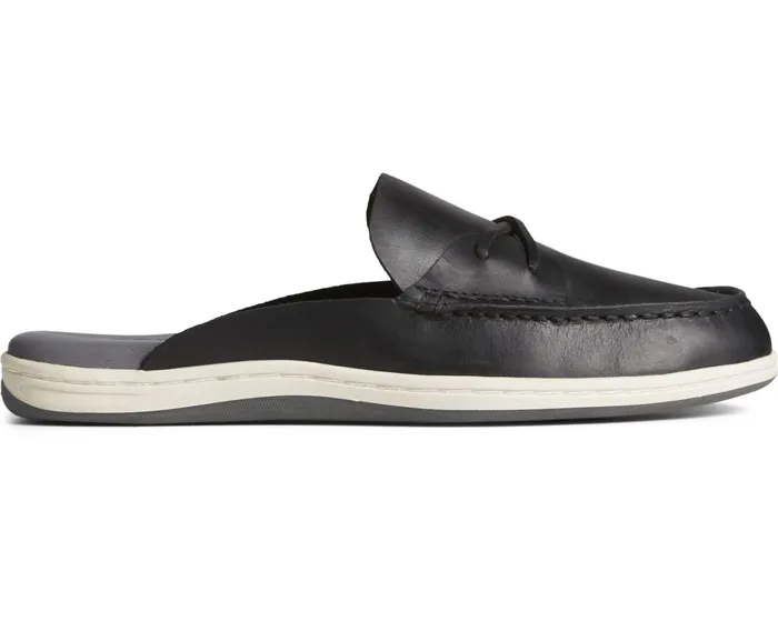 Women Mulefish Leather Boat Shoe Black Sperry Flats and Loafers