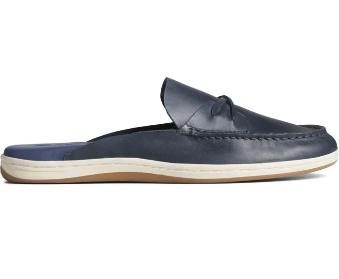 Women Mulefish Leather Boat Shoe Navy Sperry Flats and Loafers