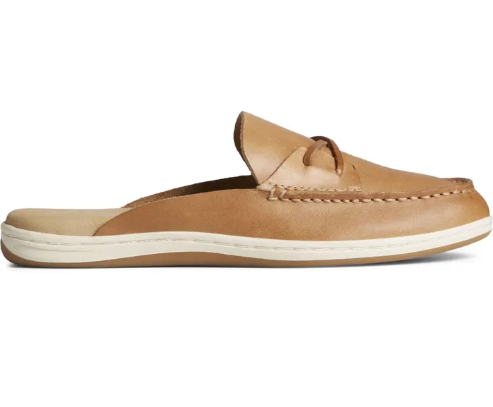 Women Mulefish Leather Boat Shoe Tan Sperry Flats and Loafers
