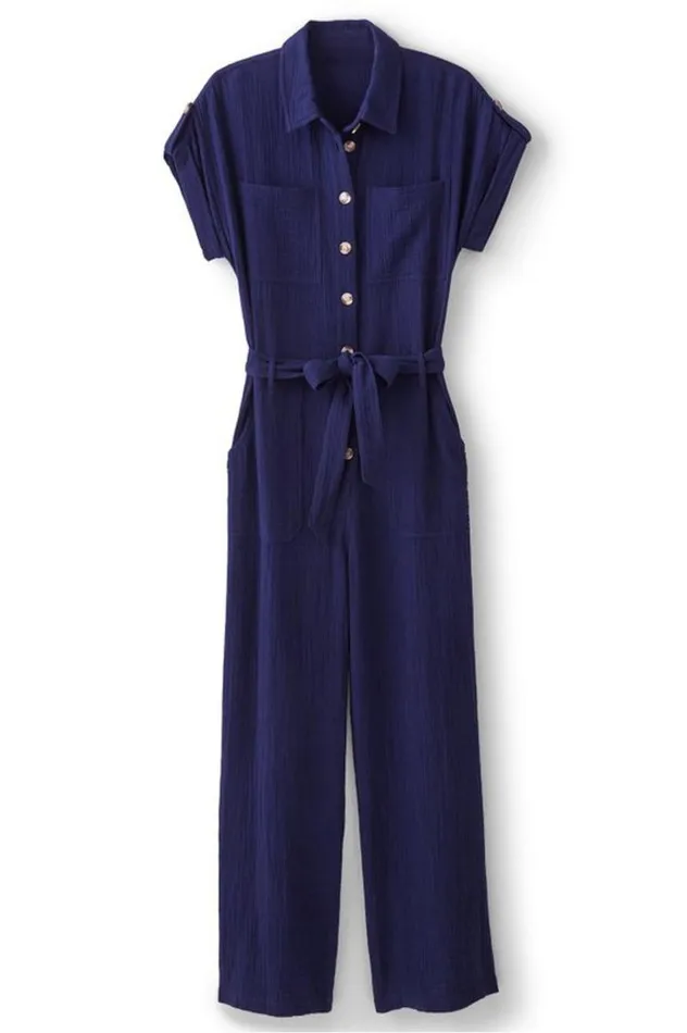Women Natasha Gauze Jumpsuit Navy Soft Surroundings Dresses Women Natasha Gauze Jumpsuit Navy Soft Surroundings Dresses