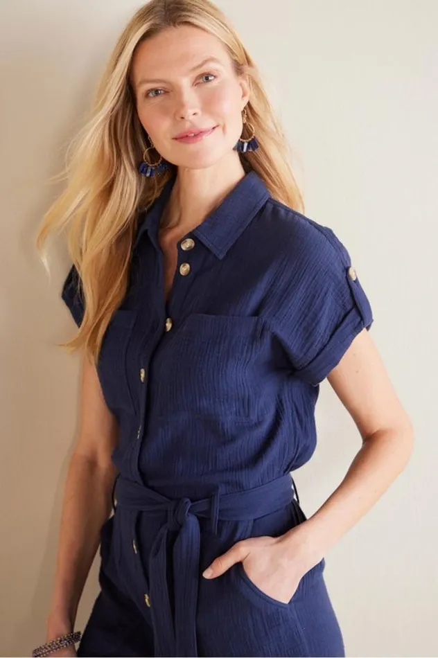 Women Natasha Gauze Jumpsuit Navy Soft Surroundings Dresses Women Natasha Gauze Jumpsuit Navy Soft Surroundings Dresses