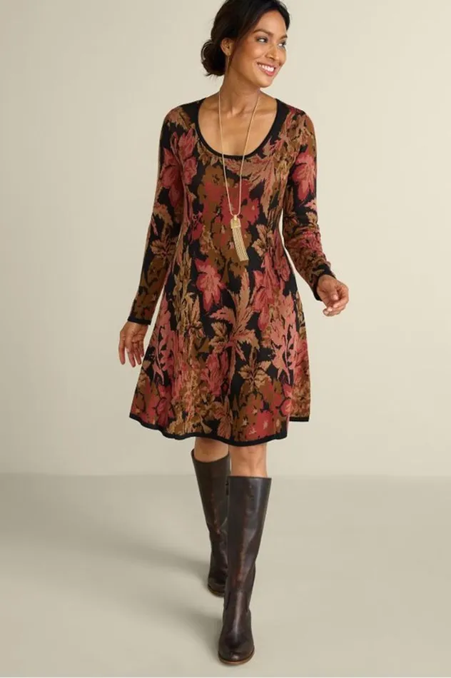 Women Nelia Jacquard Sweater Dress Savannah Garden Soft Surroundings Dresses Women Nelia Jacquard Sweater Dress Savannah Garden Soft Surroundings Dresses