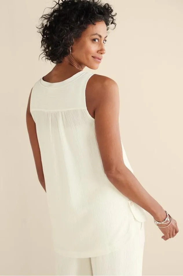 Women Oceo Gauze Tank Navy Soft Surroundings Tops Women Oceo Gauze Tank Navy Soft Surroundings Tops