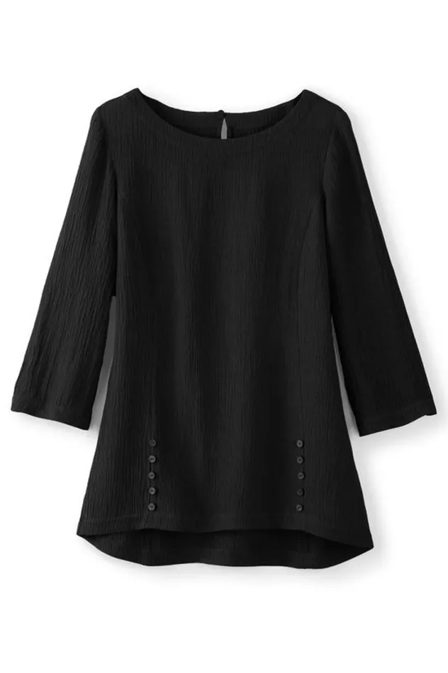 Women Oceo Gauze Tunic Black Soft Surroundings Tops Women Oceo Gauze Tunic Black Soft Surroundings Tops
