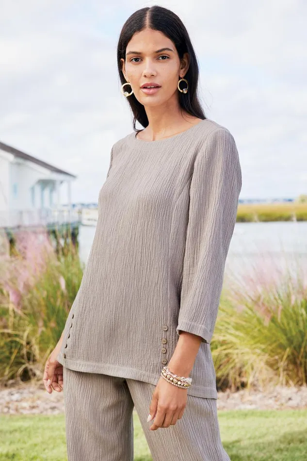 Women Oceo Gauze Tunic Black Soft Surroundings Tops Women Oceo Gauze Tunic Black Soft Surroundings Tops