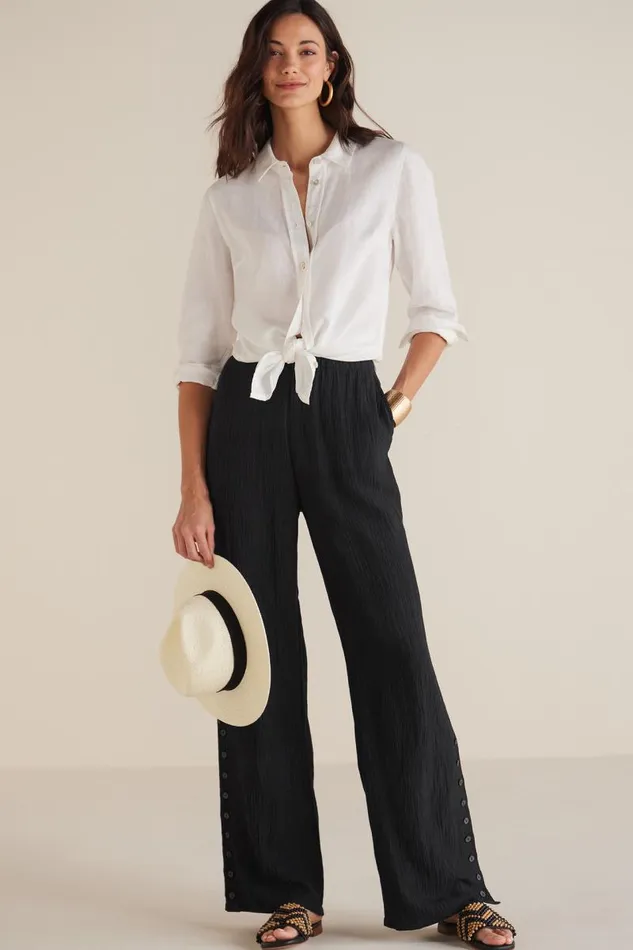 Women Oceo Gauze WideLeg Pants Black Soft Surroundings Pants Women Oceo Gauze WideLeg Pants Black Soft Surroundings Pants
