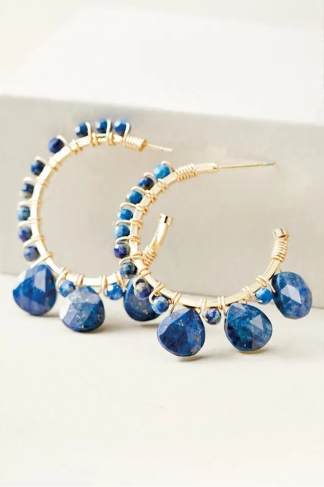 Women Odeta Lapis Hoop Earrings Lapis Soft Surroundings Jewelry Women Odeta Lapis Hoop Earrings Lapis Soft Surroundings Jewelry