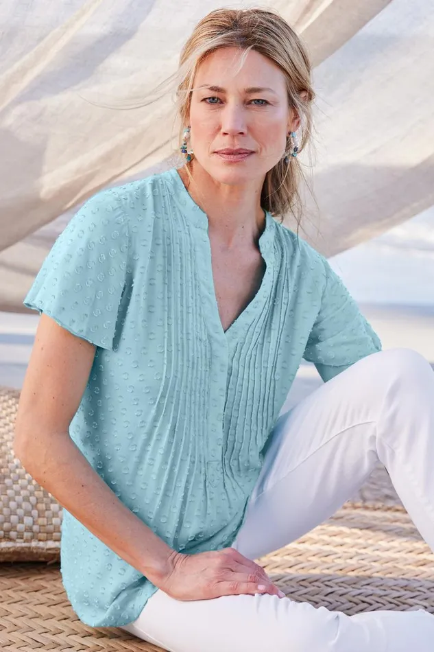 Women Offshore Top Aquatic Blue Soft Surroundings Tops Women Offshore Top Aquatic Blue Soft Surroundings Tops