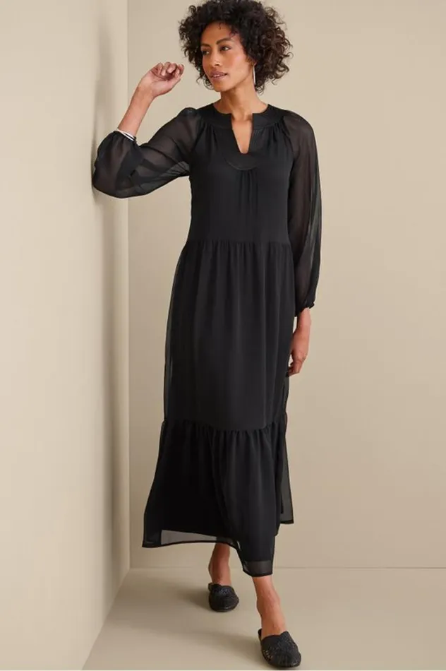 Women Olga Dress Black Soft Surroundings Dresses Women Olga Dress Black Soft Surroundings Dresses
