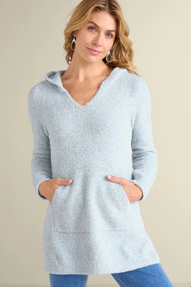 Women Orabella Sweater Hoodie Blue Fogsugar Swizzle Soft Surroundings Tops