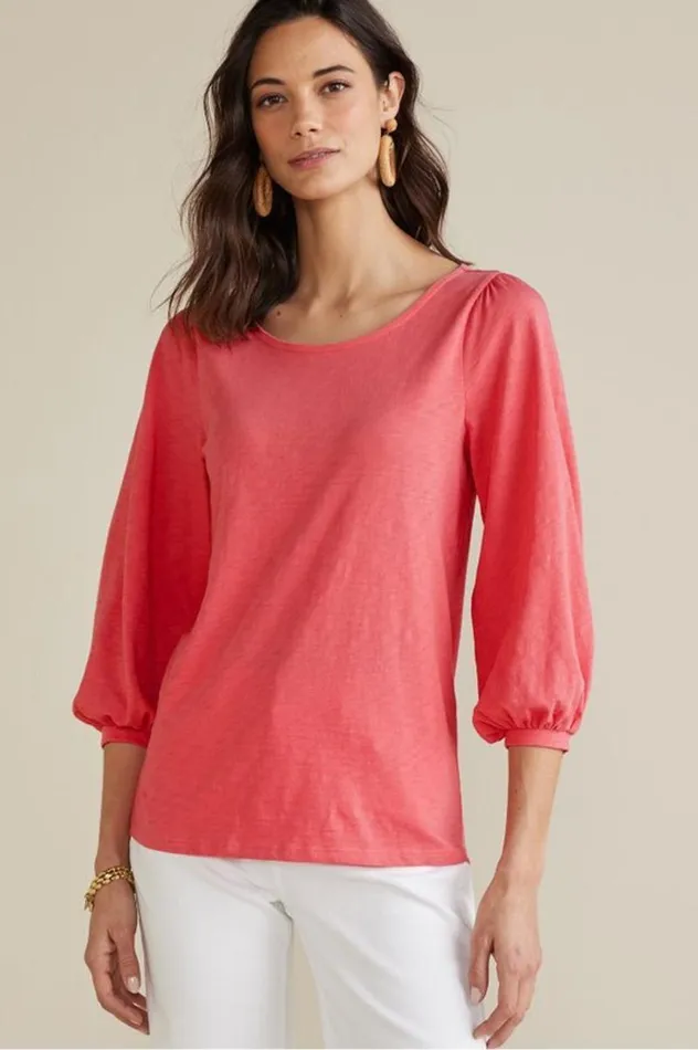 Women Parisian Poet Top Sunset Coral Soft Surroundings Tops Women Parisian Poet Top Sunset Coral Soft Surroundings Tops