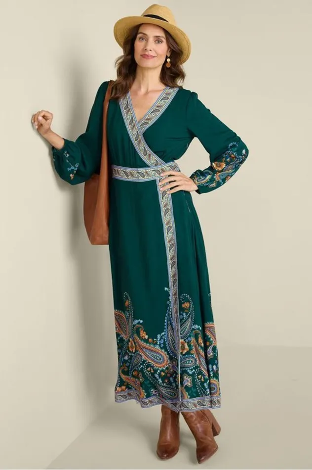 Women Parry Maxi Dress Tuscan Scarf Soft Surroundings Dresses