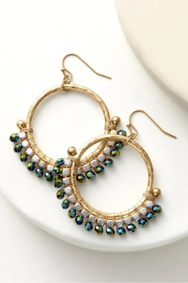 Women Phoebe Beads Hoop Earrings Gold Soft Surroundings Jewelry